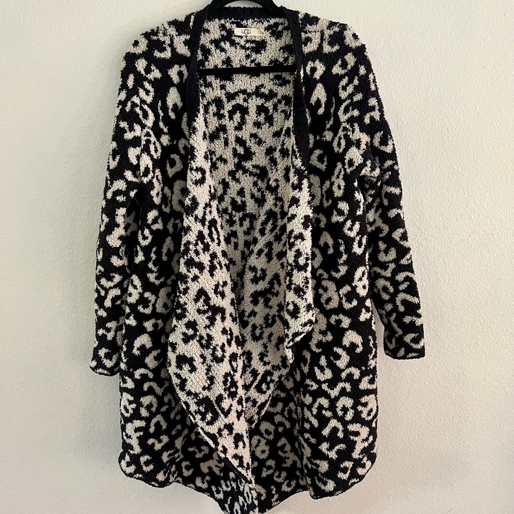 Leopard Print Black and White Women's Sweater